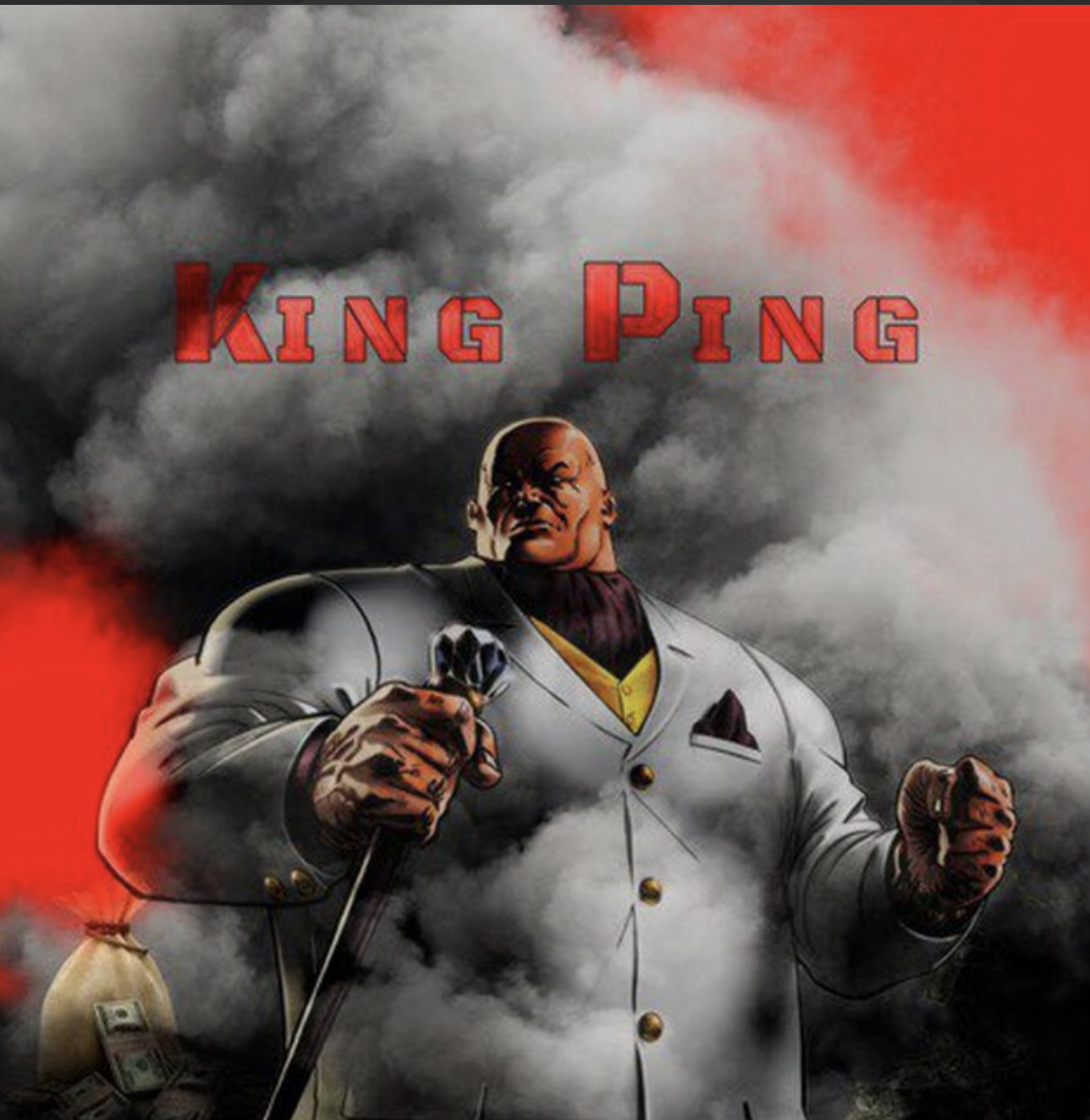 King Ping smoke and red casino artwork